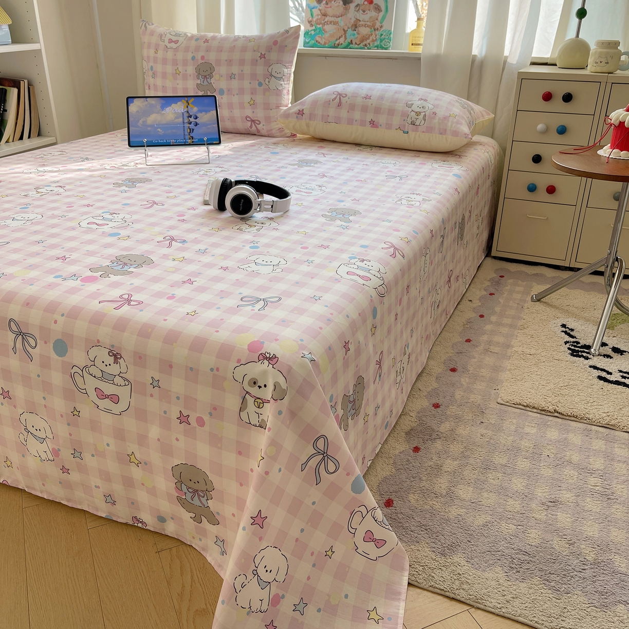 91家纺网 家纺一手货源 找家纺 （总）六巷胡同 2026新款40支全棉13070INS卡通全棉单品床单