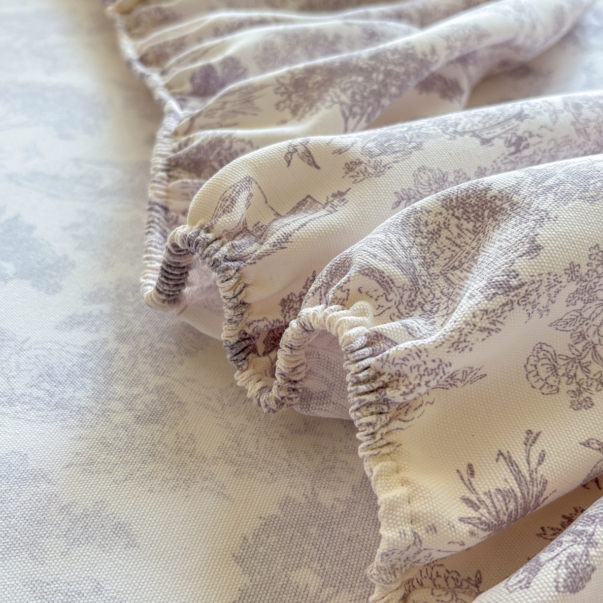 91家纺网 家纺一手货源 找家纺 青泽家纺 2025新款原棉老粗布床笠系列 森林秘境