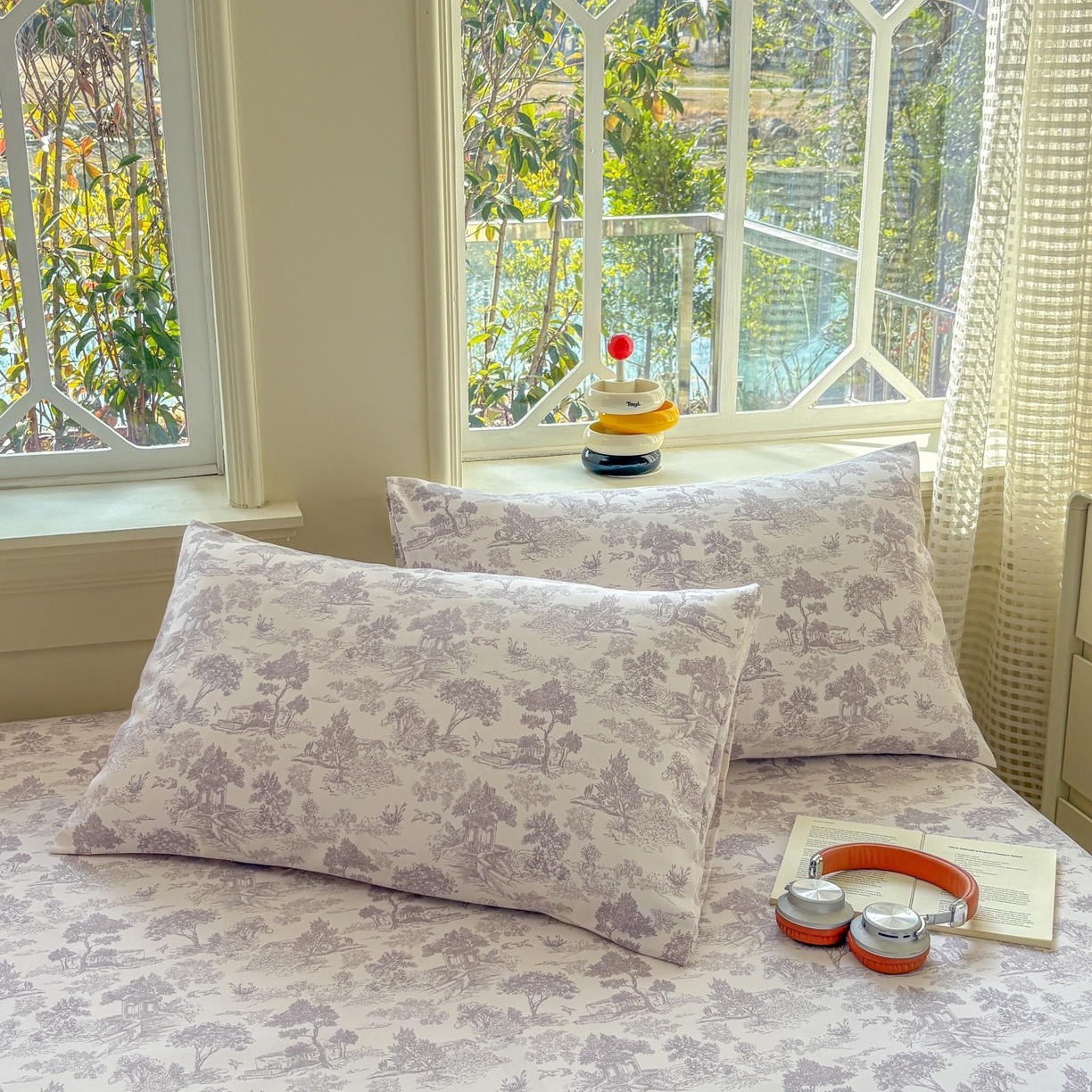 91家纺网 家纺一手货源 找家纺 青泽家纺 2025新款原棉老粗布床笠系列 森林秘境