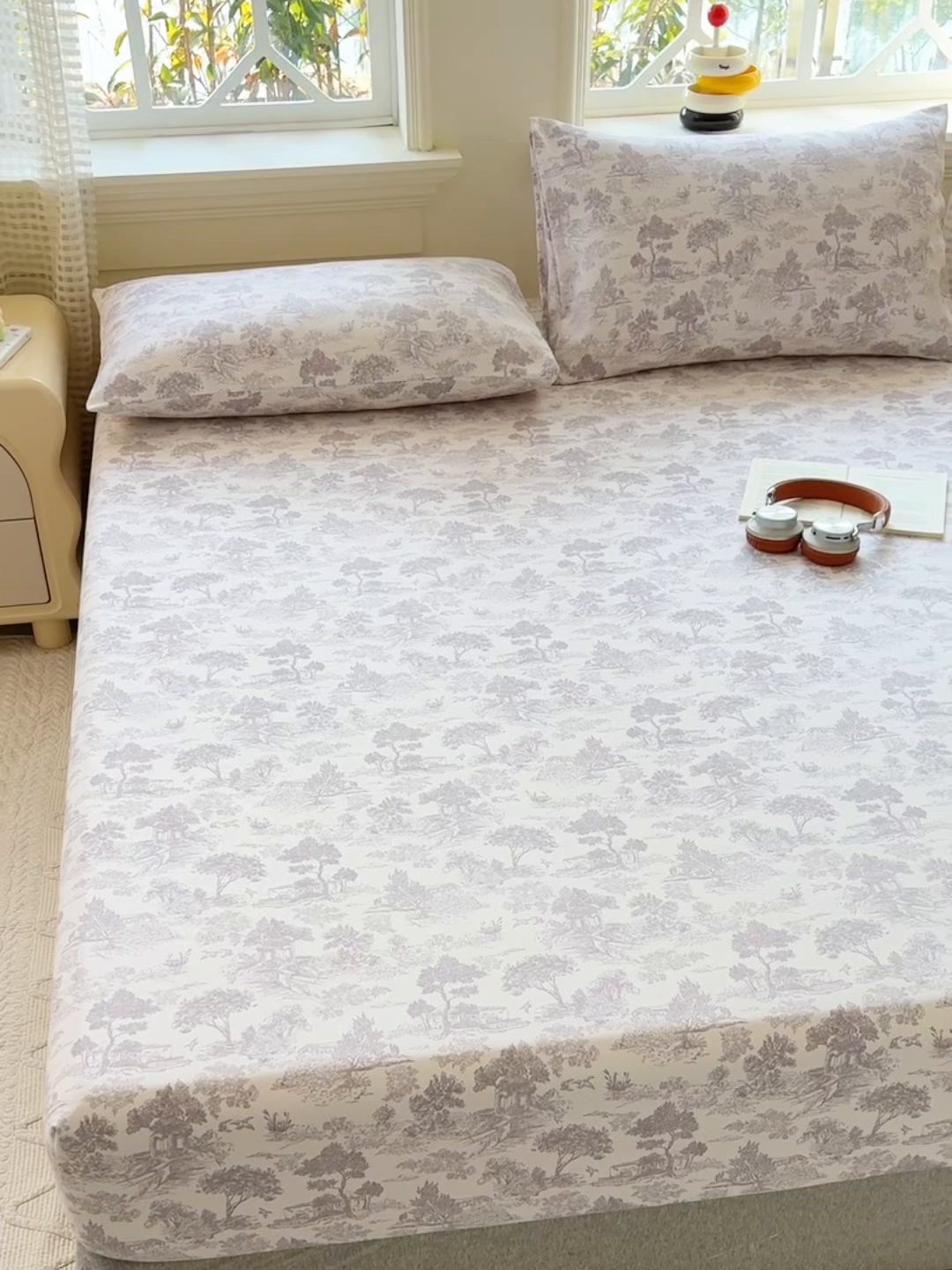 91家纺网 家纺一手货源 找家纺 青泽家纺 2025新款原棉老粗布床笠系列 森林秘境