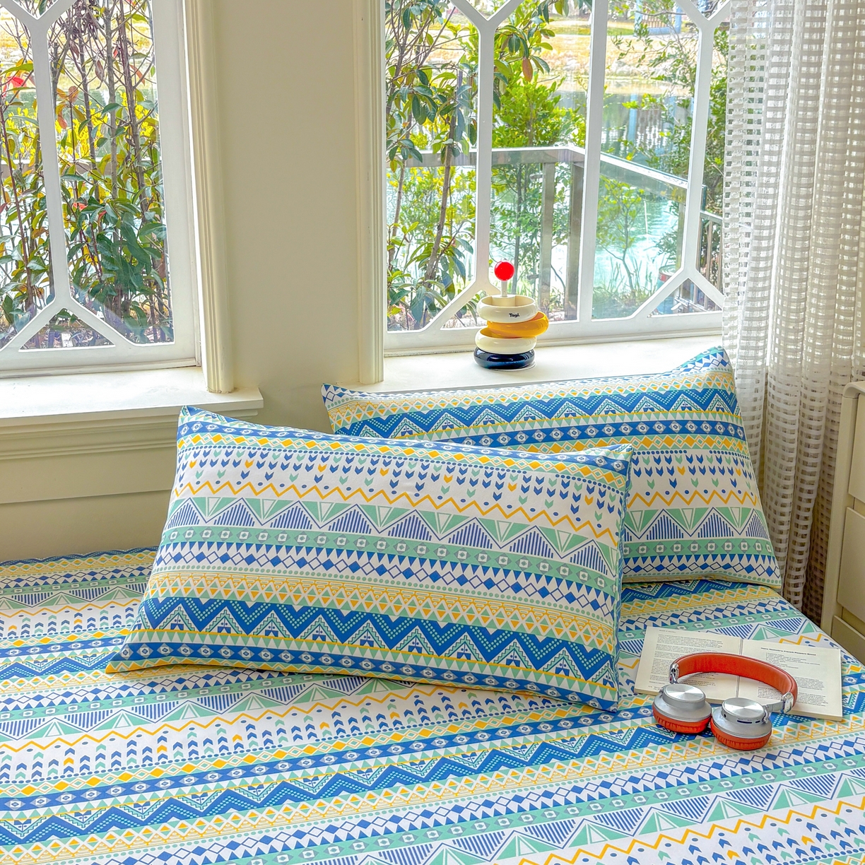 91家纺网 家纺一手货源 找家纺 青泽家纺 2025新款原棉老粗布床笠系列 追梦