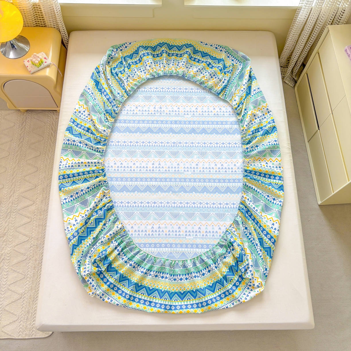 91家纺网 家纺一手货源 找家纺 青泽家纺 2025新款原棉老粗布床笠系列 追梦