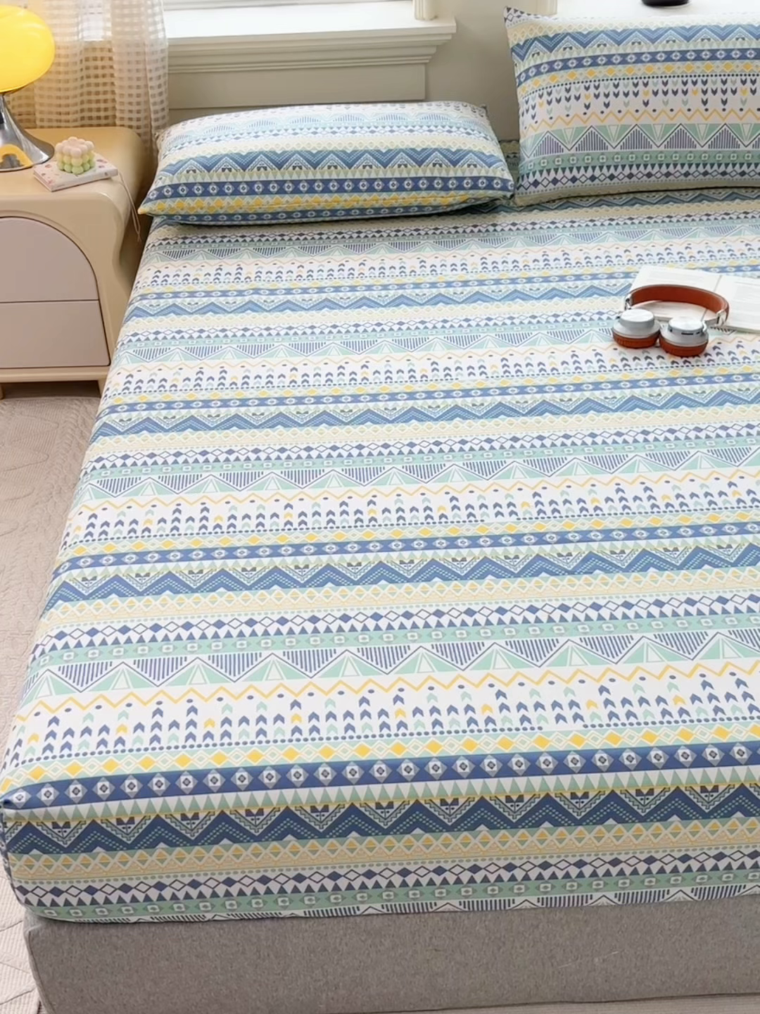 91家纺网 家纺一手货源 找家纺 青泽家纺 2025新款原棉老粗布床笠系列 追梦