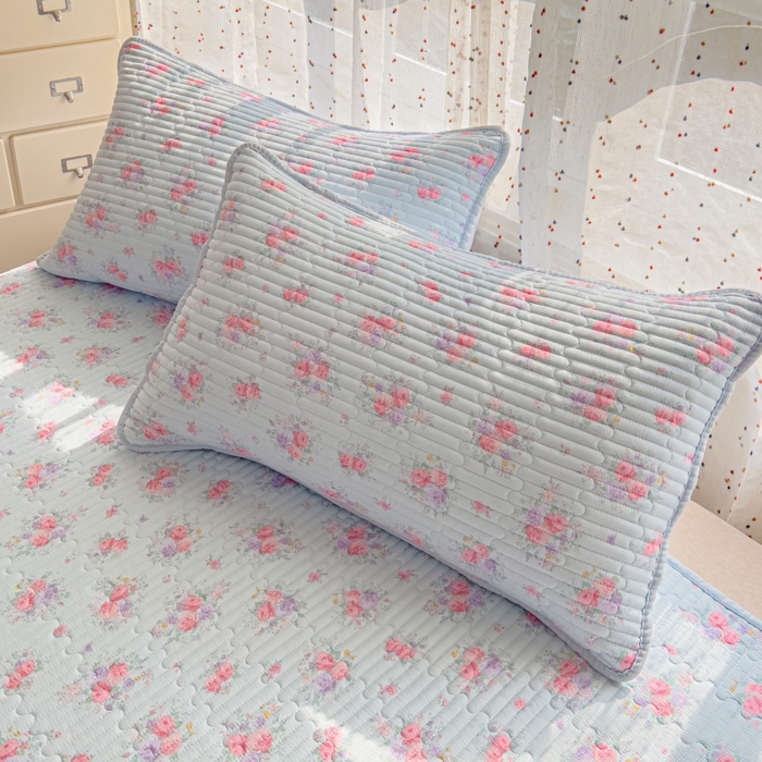 91家纺网 家纺一手货源 找家纺 贝扬思家纺 2026新款云感双层纱7A抗菌夏被四件套系列-栀夏系列 栀夏-清风雨雾蓝