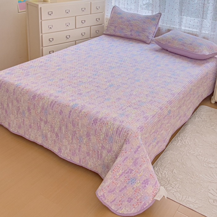 91家纺网 家纺一手货源 找家纺 贝扬思家纺 2026新款云感双层纱7A抗菌夏被四件套系列-栀夏系列 栀夏-熏衣草