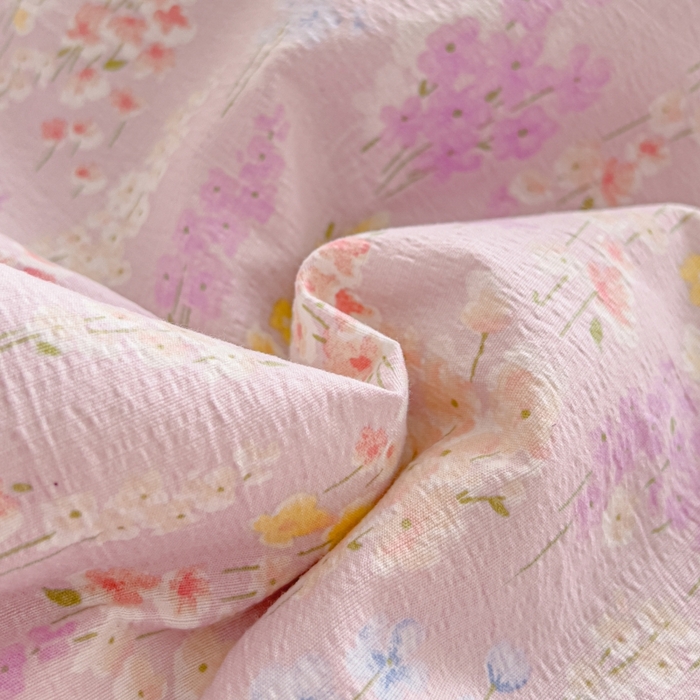 91家纺网 家纺一手货源 找家纺 贝扬思家纺 2026新款云感双层纱7A抗菌夏被四件套系列-栀夏系列 栀夏-熏衣草