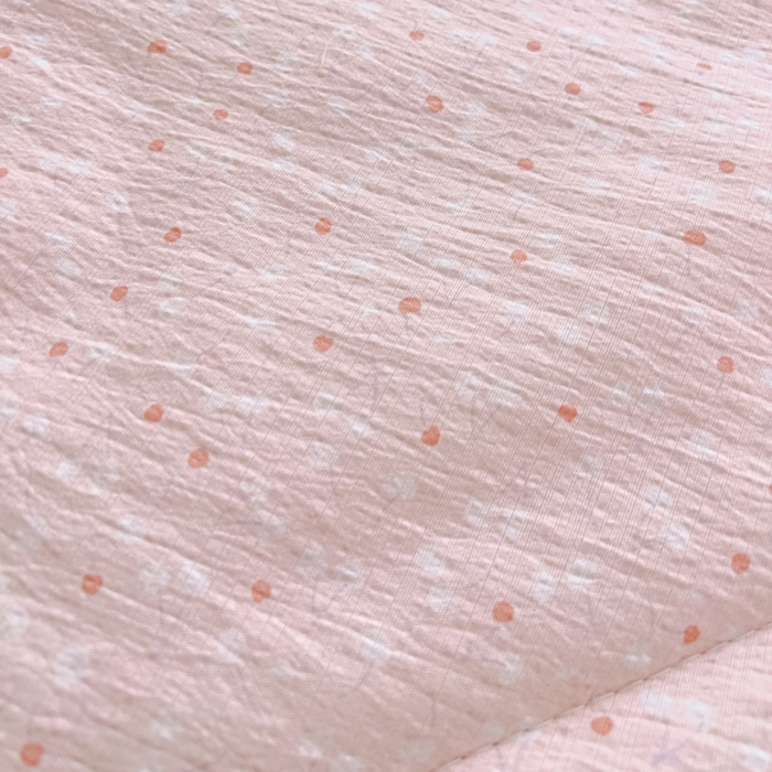 91家纺网 家纺一手货源 找家纺 贝扬思家纺 2026新款云感双层纱7A抗菌夏被四件套系列-栀夏系列 栀夏-樱桃奶球