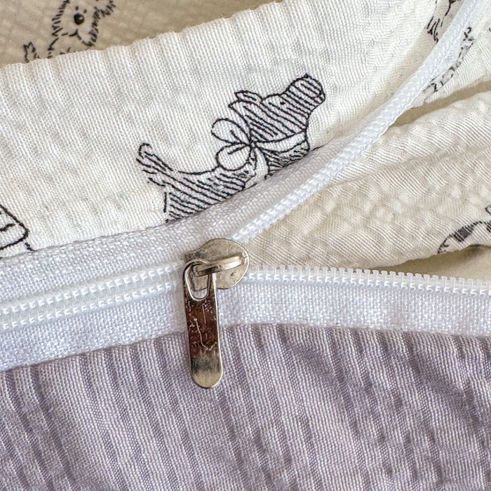 91家纺网 家纺一手货源 找家纺 梦舒阳家纺 新款泡芙棉双层纱四件套皱皱纱四季款泡芙纱四件套现货充足 斑点狗