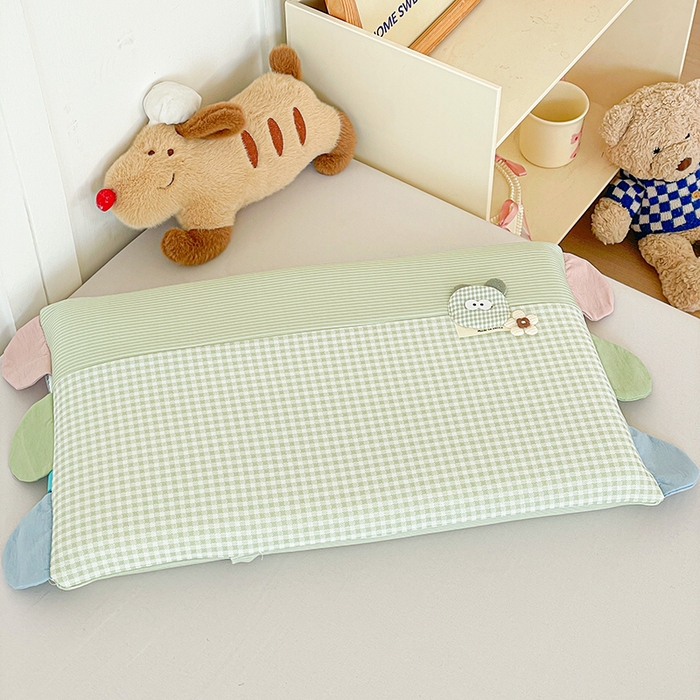 91家纺网 家纺一手货源 找家纺 她喜爱枕芯 2026新款凉感儿童记忆枕头枕芯 绿色