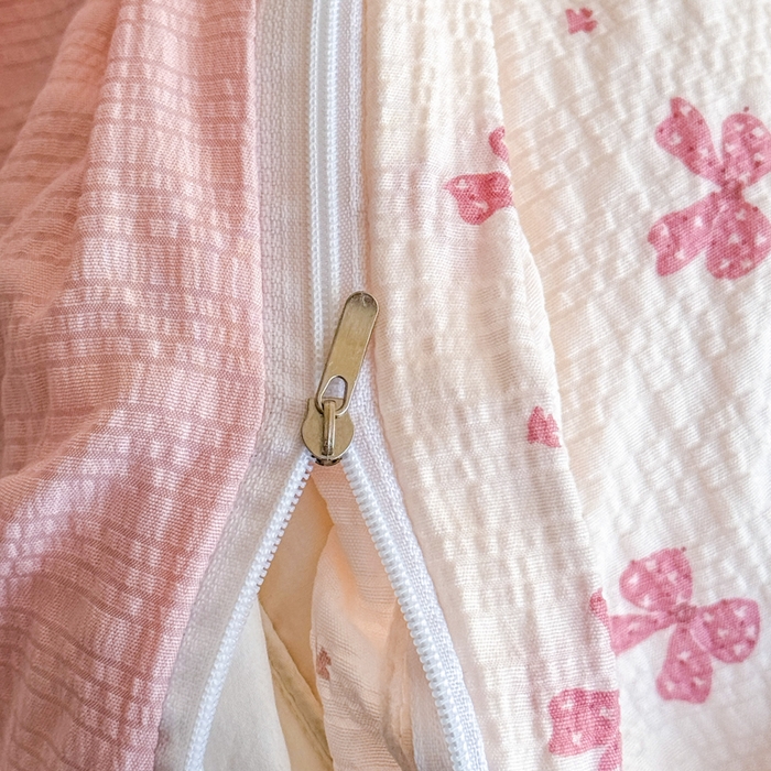 91家纺网 家纺一手货源 找家纺 梦舒阳家纺 新款泡芙棉双层纱四件套皱皱纱四季款泡芙纱四件套现货充足 若梦