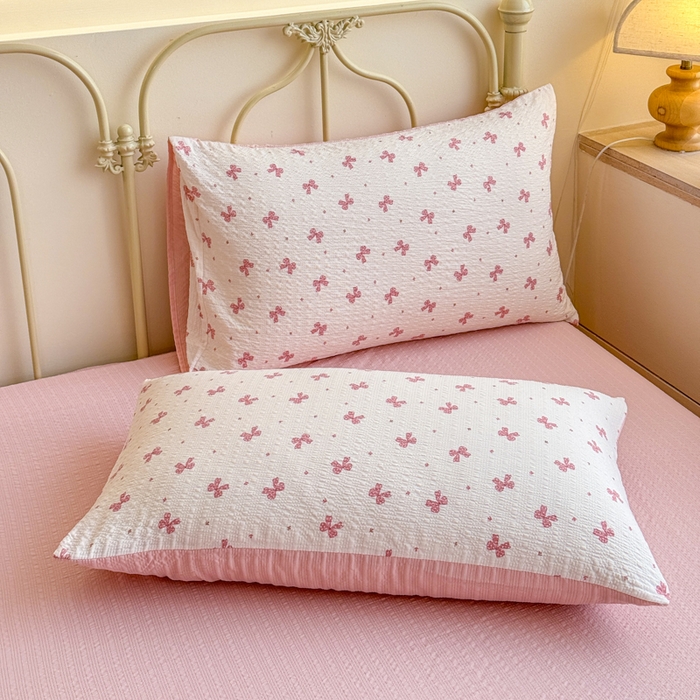 91家纺网 家纺一手货源 找家纺 梦舒阳家纺 新款泡芙棉双层纱四件套皱皱纱四季款泡芙纱四件套现货充足 若梦