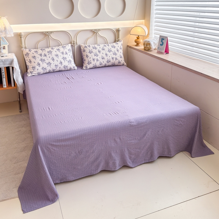 91家纺网 家纺一手货源 找家纺 梦舒阳家纺 新款泡芙棉双层纱四件套皱皱纱四季款泡芙纱四件套现货充足 芸汐