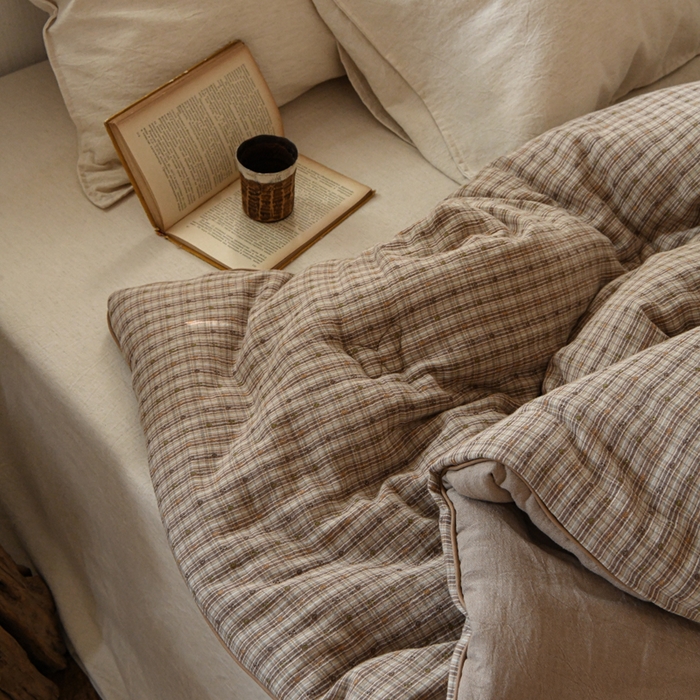 91家纺网 家纺一手货源 找家纺 （总）松色家居 2026新款全棉色织四件套-素织眠榻-驼色