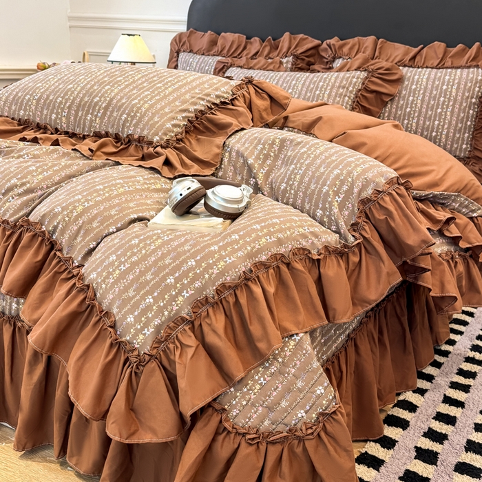 91家纺网 家纺一手货源 找家纺 （总）云木里 2026新款古法水洗棉印花床盖四件套