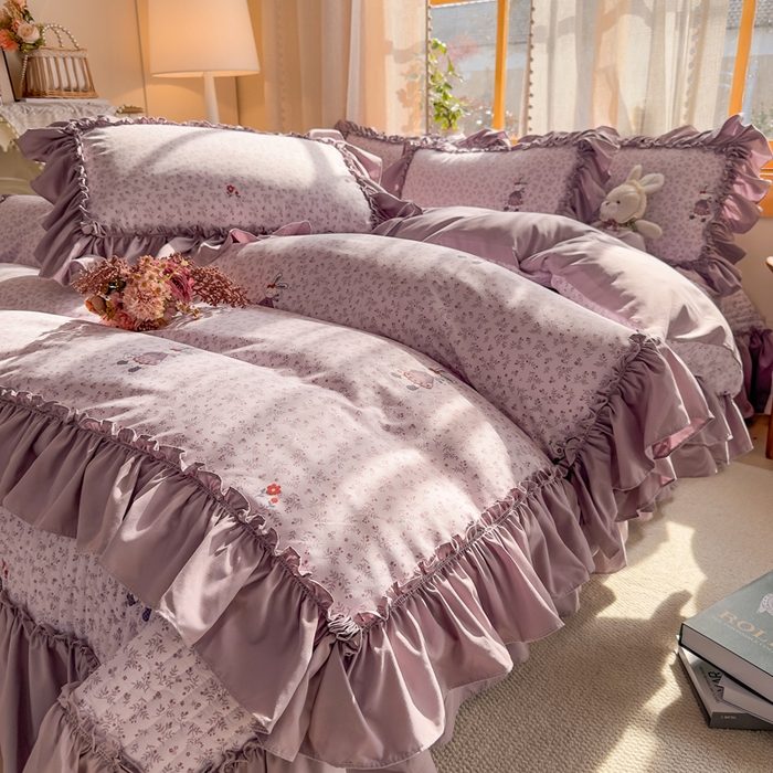 91家纺网 家纺一手货源 找家纺 （总）云木里 2026新款古法水洗棉印花床盖四件套