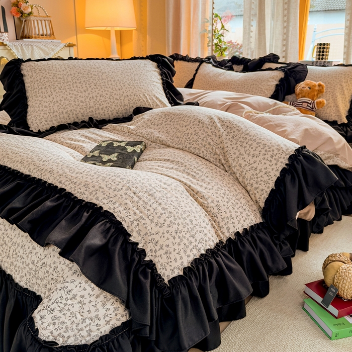 91家纺网 家纺一手货源 找家纺 （总）云木里 2026新款古法水洗棉印花床盖四件套