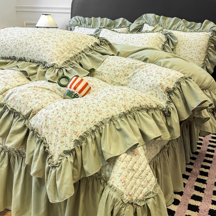 91家纺网 家纺一手货源 找家纺 （总）云木里 2026新款古法水洗棉印花床盖四件套