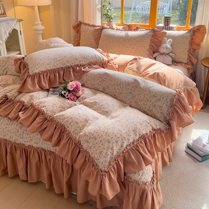 91家纺网 家纺一手货源 找家纺 （总）云木里 2026新款古法水洗棉印花床盖四件套