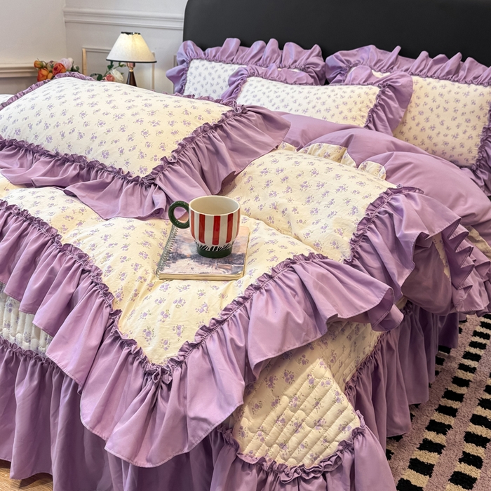 91家纺网 家纺一手货源 找家纺 （总）云木里 2026新款古法水洗棉印花床盖四件套