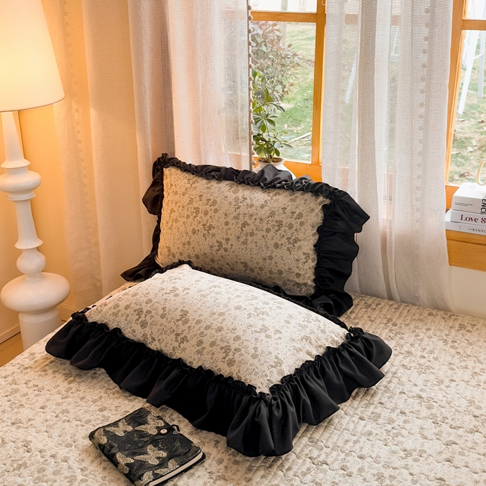 91家纺网 家纺一手货源 找家纺 云木里 2026新款古法水洗棉印花床盖四件套 花间谣