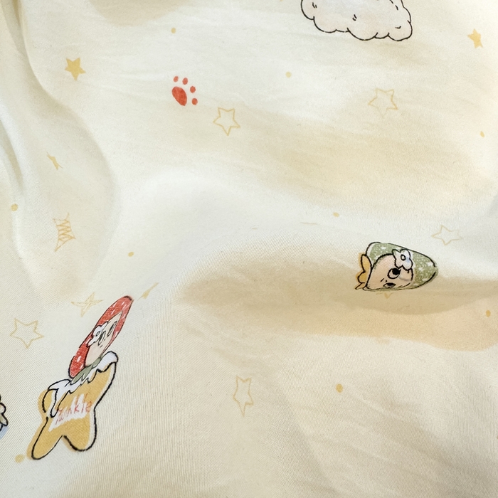 91家纺网 家纺一手货源 找家纺 云木里 2026新款古法水洗棉印花床盖四件套 精灵女孩