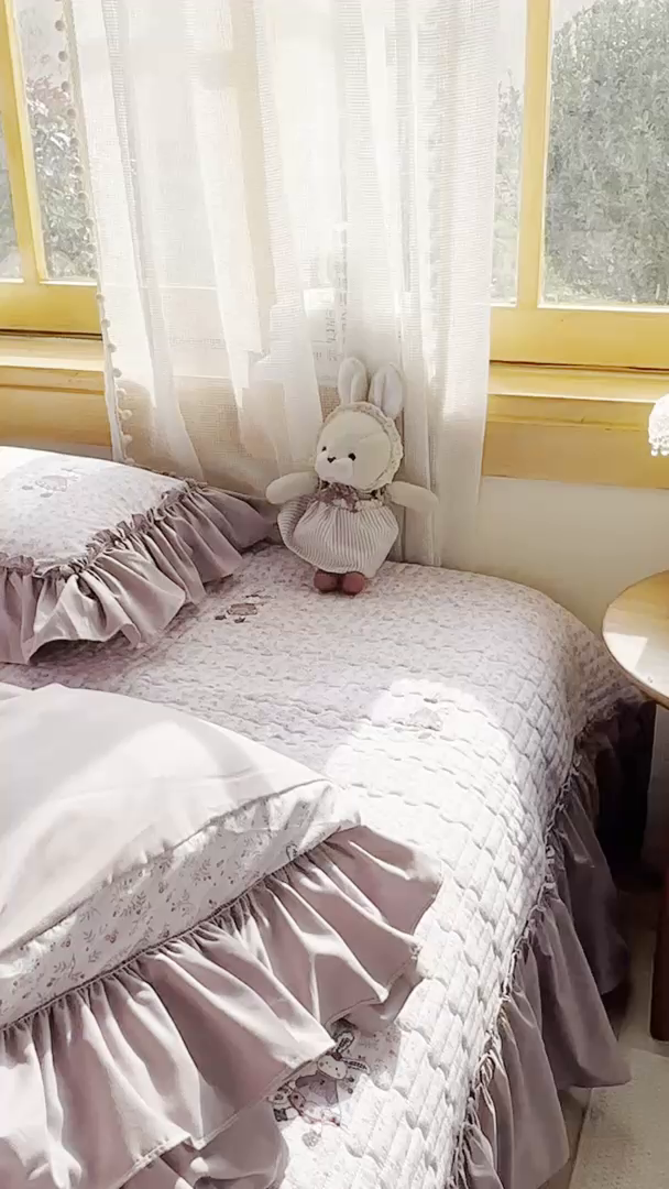 91家纺网 家纺一手货源 找家纺 云木里 2026新款古法水洗棉印花床盖四件套 漫野