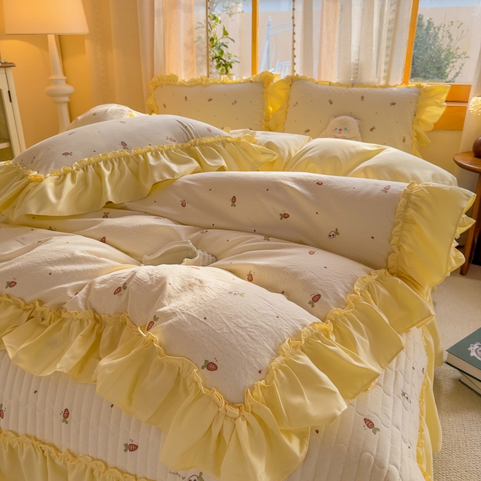 云木里 2026新款古法水洗棉印花床盖四件套 莓果