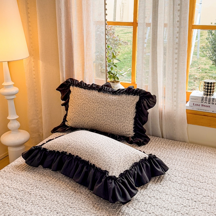 91家纺网 家纺一手货源 找家纺 云木里 2026新款古法水洗棉印花床盖四件套 墨芍