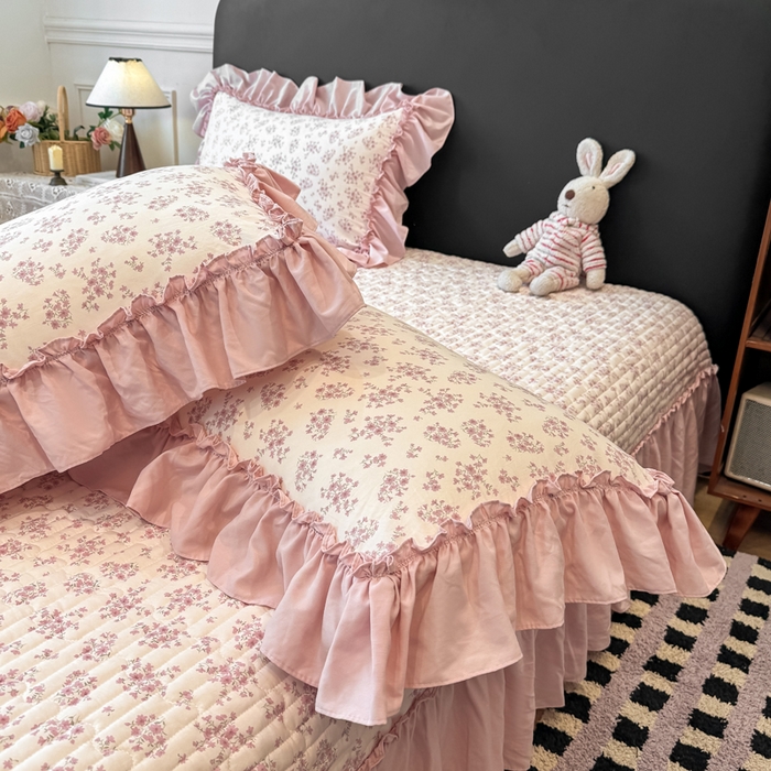 91家纺网 家纺一手货源 找家纺 云木里 2026新款古法水洗棉印花床盖四件套 七分甜