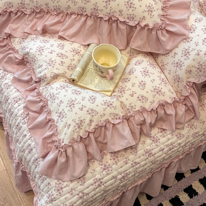 91家纺网 家纺一手货源 找家纺 云木里 2026新款古法水洗棉印花床盖四件套 七分甜