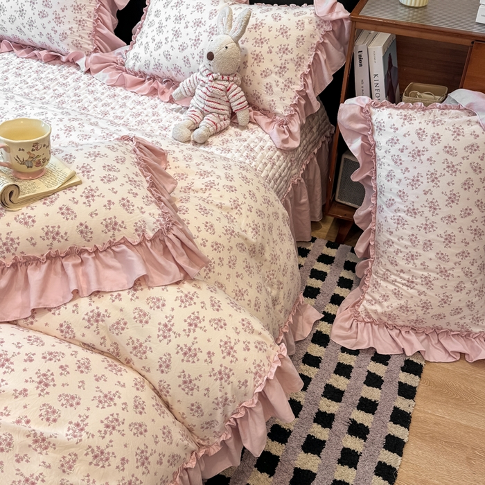 91家纺网 家纺一手货源 找家纺 云木里 2026新款古法水洗棉印花床盖四件套 七分甜