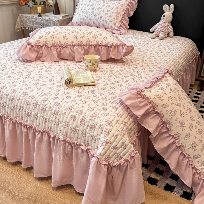 91家纺网 家纺一手货源 找家纺 云木里 2026新款古法水洗棉印花床盖四件套 七分甜