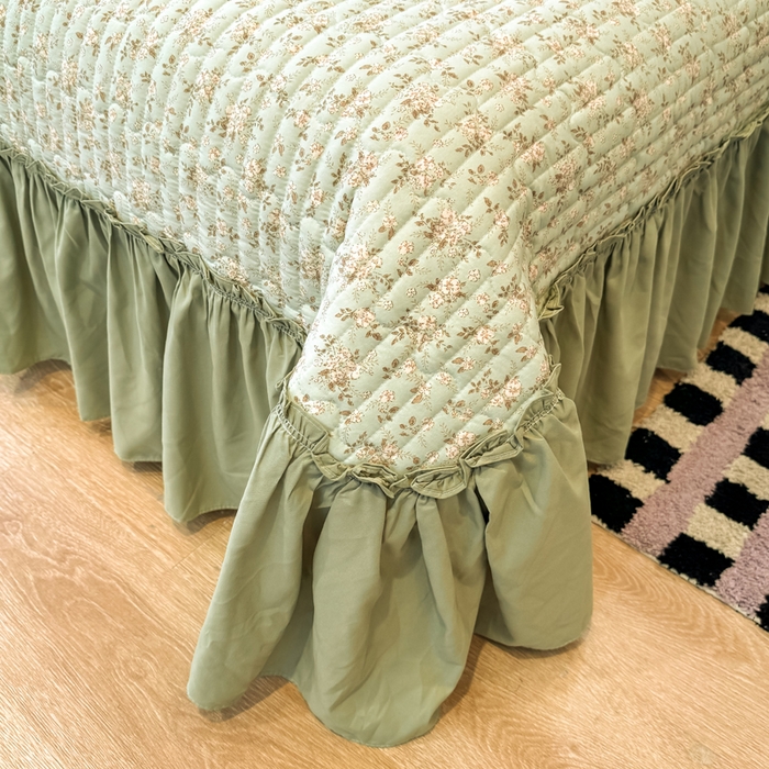 91家纺网 家纺一手货源 找家纺 云木里 2026新款古法水洗棉印花床盖四件套 秋海棠