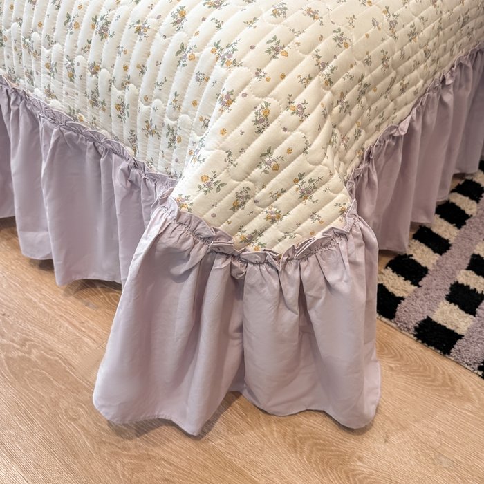 91家纺网 家纺一手货源 找家纺 云木里 2026新款古法水洗棉印花床盖四件套 紫苏-黄