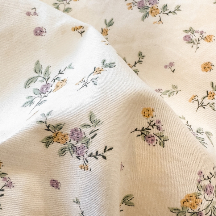 91家纺网 家纺一手货源 找家纺 云木里 2026新款古法水洗棉印花床盖四件套 紫苏-黄