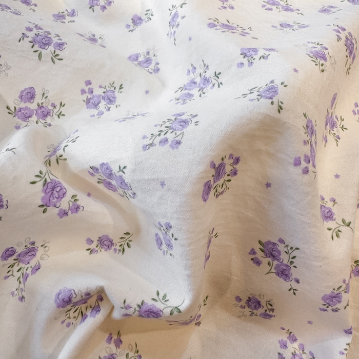 91家纺网 家纺一手货源 找家纺 云木里 2026新款古法水洗棉印花床盖四件套 紫鸳