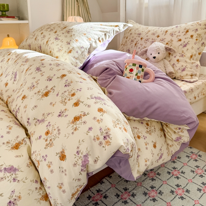 91家纺网 家纺一手货源 找家纺 禧缘家纺（原梦想家） 2026新款仿棉学生三件套云感棉 木槿花开