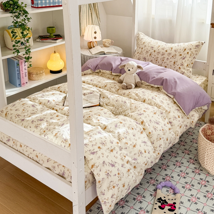 91家纺网 家纺一手货源 找家纺 禧缘家纺（原梦想家） 2026新款仿棉学生三件套云感棉 木槿花开