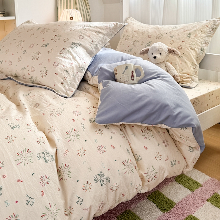 91家纺网 家纺一手货源 找家纺 禧缘家纺（原梦想家） 2026新款仿棉学生三件套云感棉 人间烟花