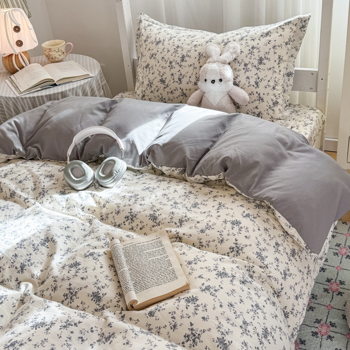 91家纺网 家纺一手货源 找家纺 禧缘家纺（原梦想家） 2026新款仿棉学生三件套云感棉 栀子花信