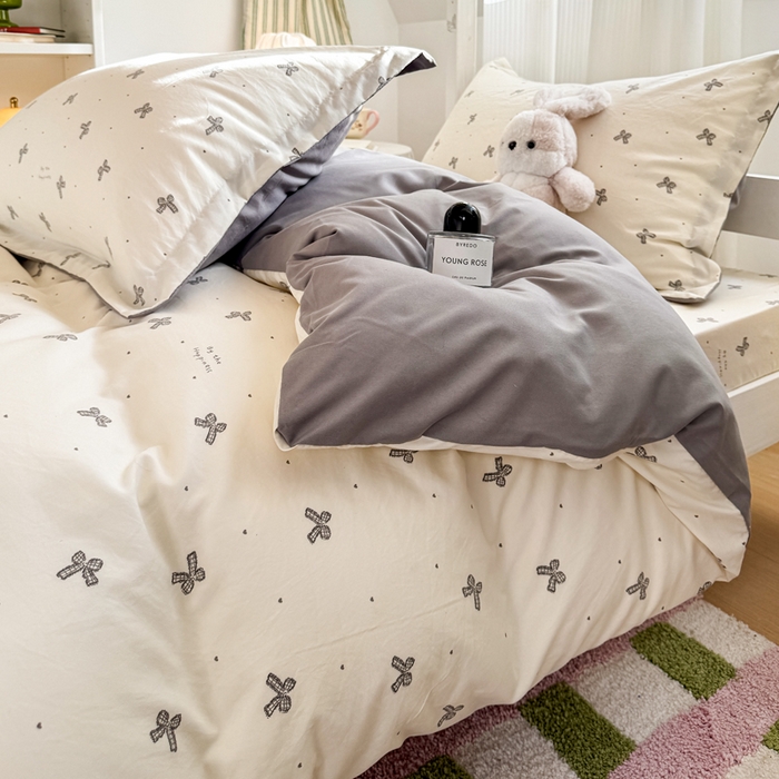 91家纺网 家纺一手货源 找家纺 禧缘家纺（原梦想家） 2026新款仿棉学生三件套云感棉 蝴蝶结