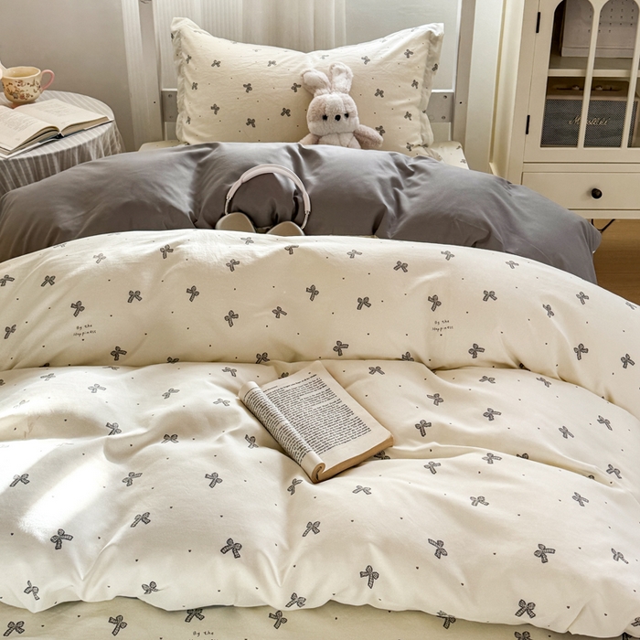 91家纺网 家纺一手货源 找家纺 禧缘家纺（原梦想家） 2026新款仿棉学生三件套云感棉 蝴蝶结