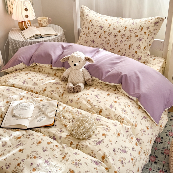 91家纺网 家纺一手货源 找家纺 禧缘家纺（原梦想家） 2026新款仿棉学生三件套云感棉 木槿花开