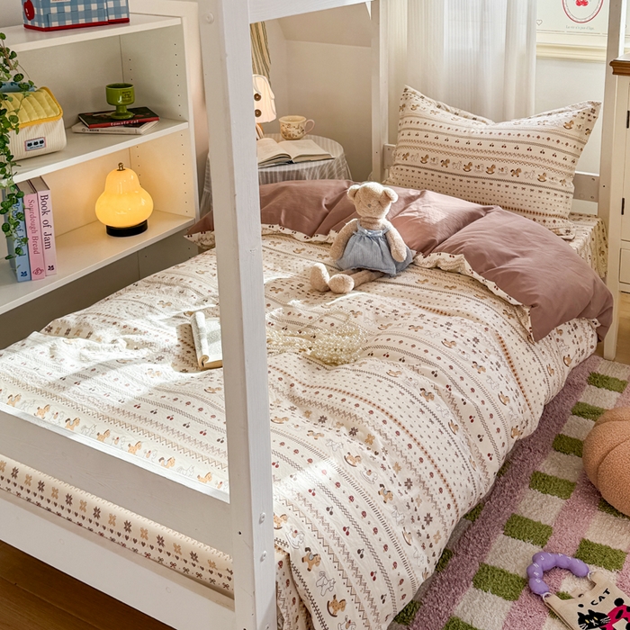 91家纺网 家纺一手货源 找家纺 禧缘家纺（原梦想家） 2026新款仿棉学生三件套云感棉 木马乐园