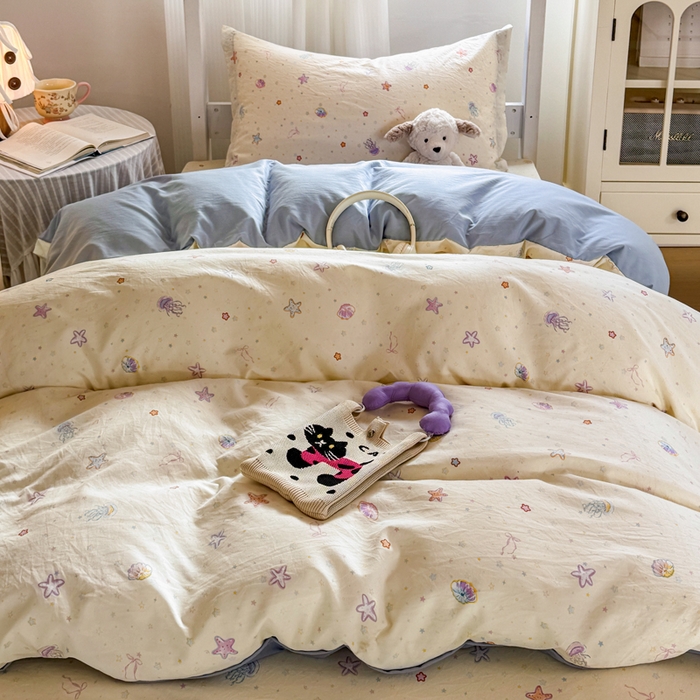 91家纺网 家纺一手货源 找家纺 禧缘家纺（原梦想家） 2026新款仿棉学生三件套云感棉 梦幻海洋