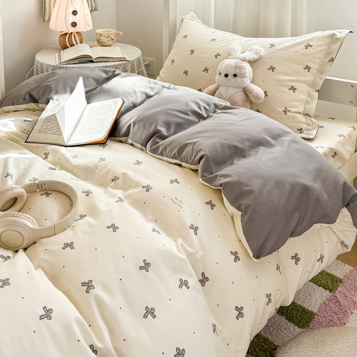 91家纺网 家纺一手货源 找家纺 禧缘家纺（原梦想家） 2026新款仿棉学生三件套云感棉 蝴蝶结