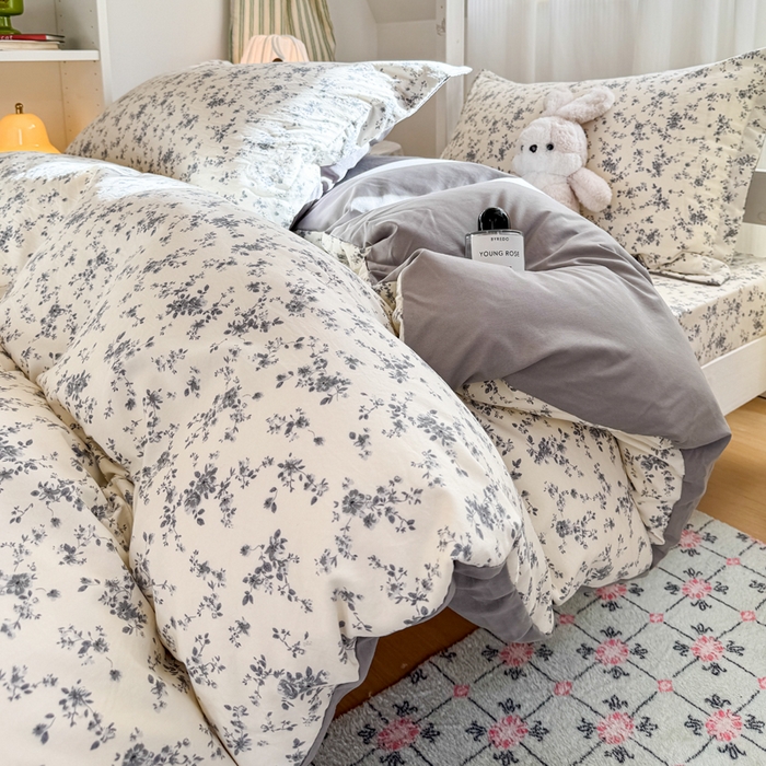 91家纺网 家纺一手货源 找家纺 禧缘家纺（原梦想家） 2026新款仿棉学生三件套云感棉 栀子花信