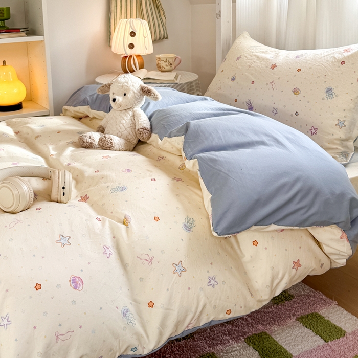 91家纺网 家纺一手货源 找家纺 禧缘家纺（原梦想家） 2026新款仿棉学生三件套云感棉 梦幻海洋