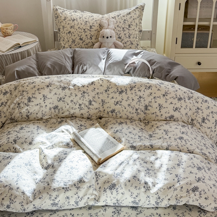 91家纺网 家纺一手货源 找家纺 禧缘家纺（原梦想家） 2026新款仿棉学生三件套云感棉 栀子花信