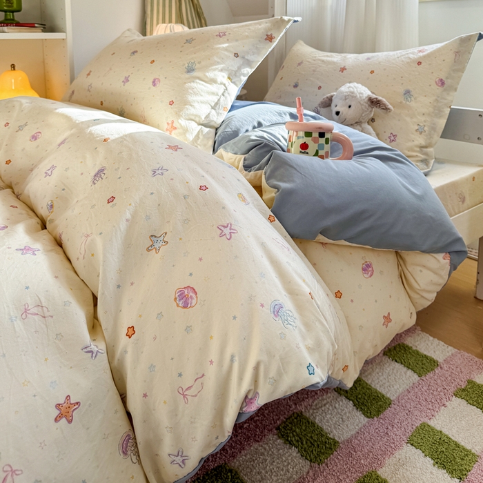 91家纺网 家纺一手货源 找家纺 禧缘家纺（原梦想家） 2026新款仿棉学生三件套云感棉 梦幻海洋